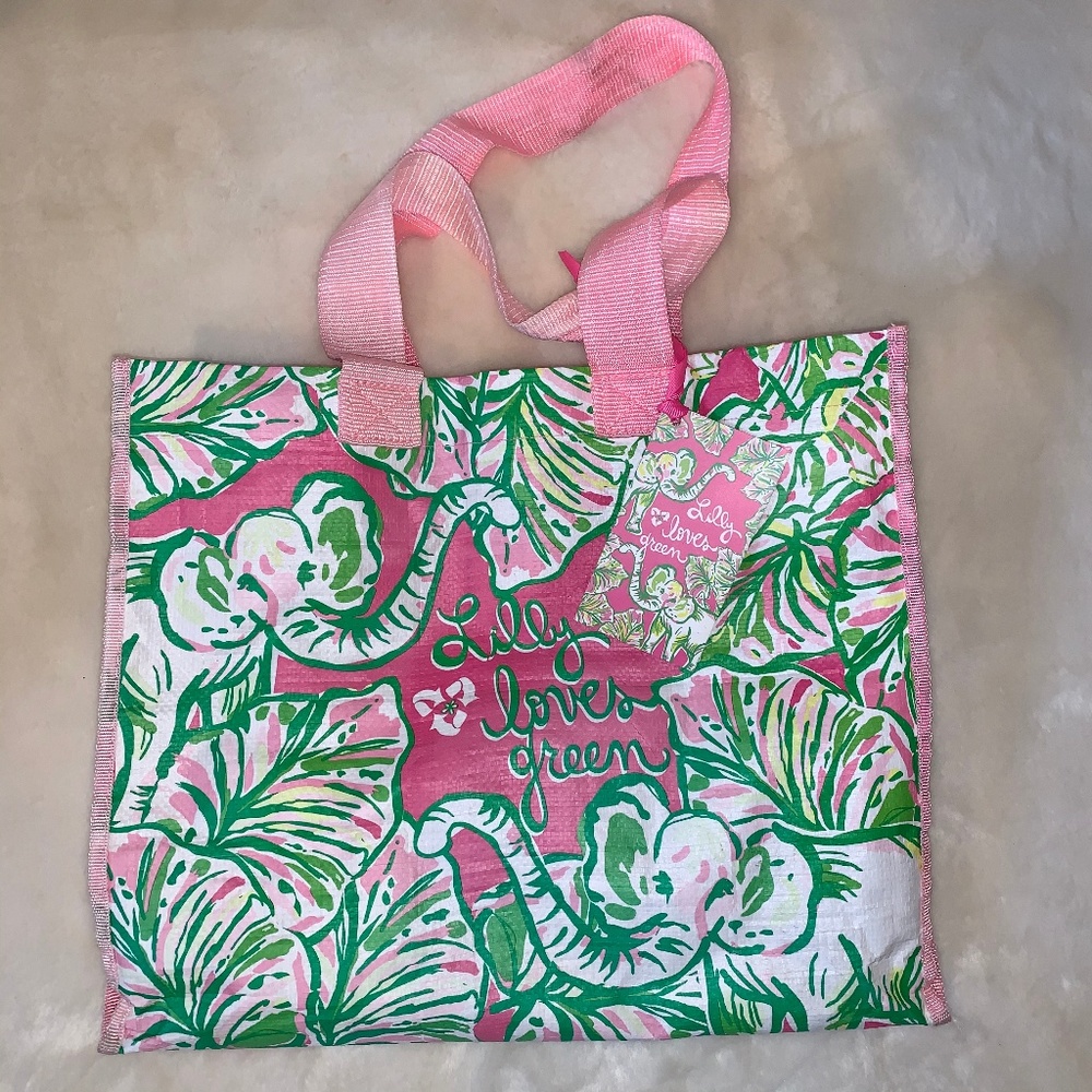 Lilly Pulitzer Reusable Shopping Bag boho chic beach summer casual